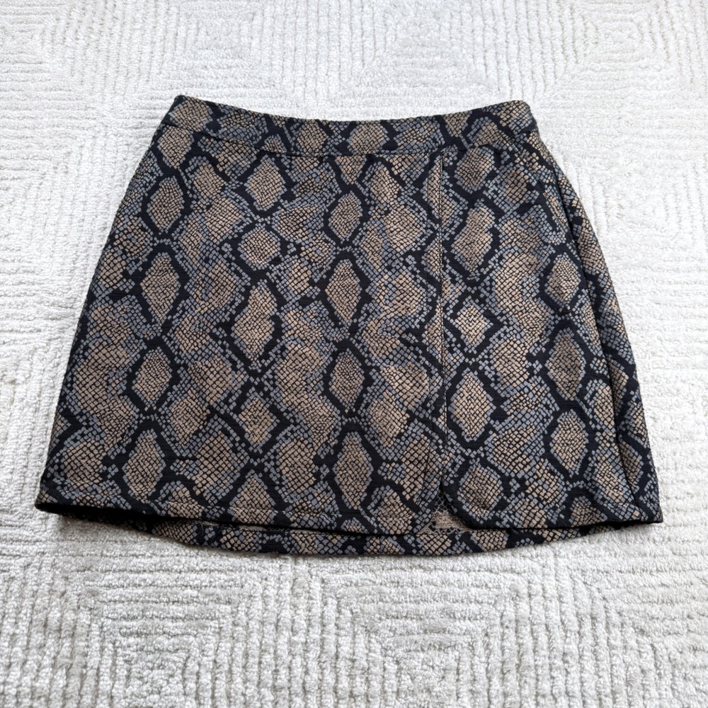 Express Snakeskin Mini Skirt Womens 8  High Rise Animal Edgy Night Out Club Chic